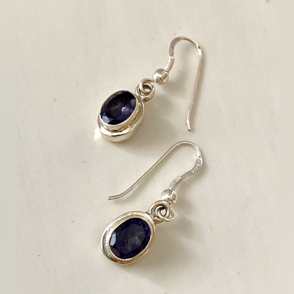 Sterling Silver Purple Iolite Earrings - Picture 7 of 8